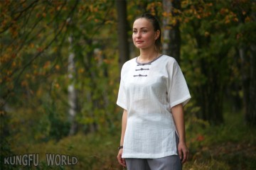 Перейти на страницу товара Кофта с круглым воротом из льна